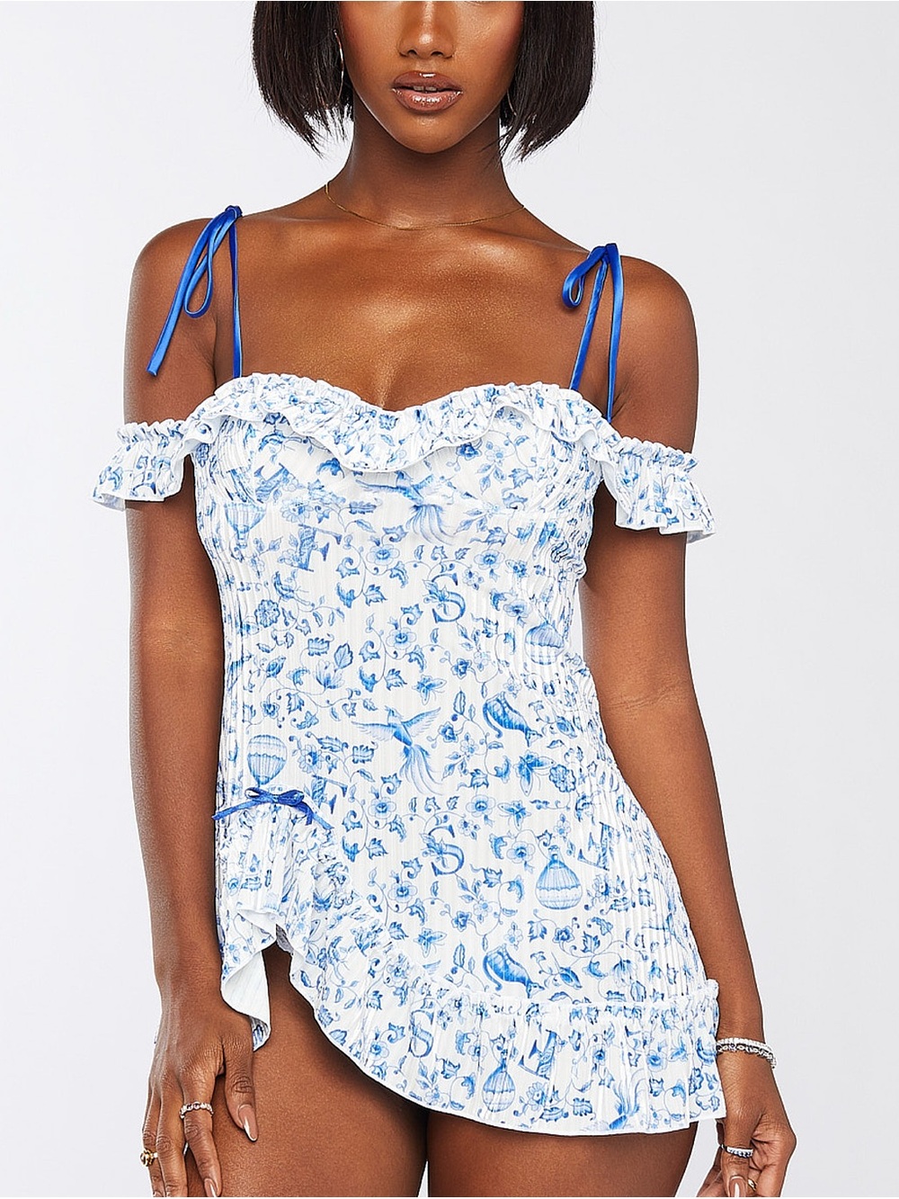 SAVAGE x FENTY Plush Velvet Off-The-Shoulder Nightie